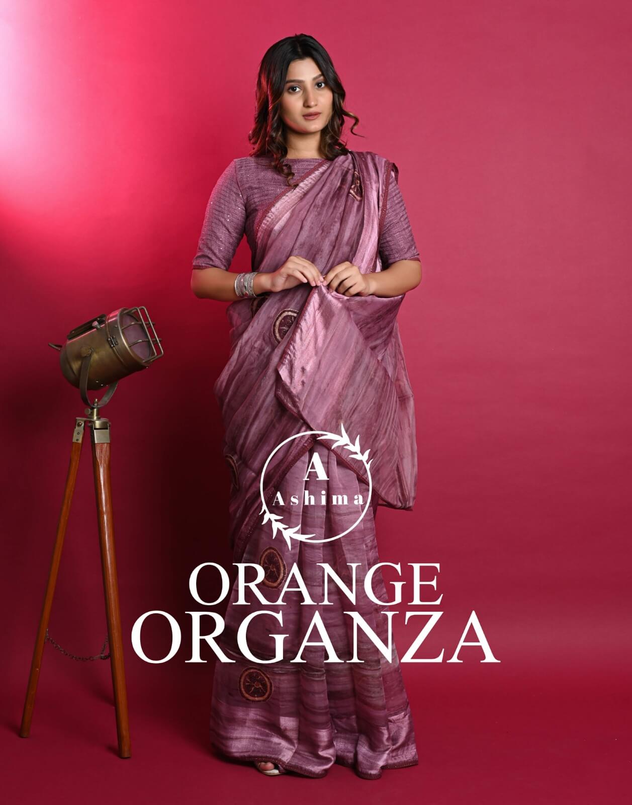 Ashima sarees Orange Orgenza